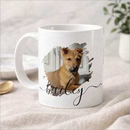 Pet's Simple Modern Cool Typography Name and Photo Kaffemugg