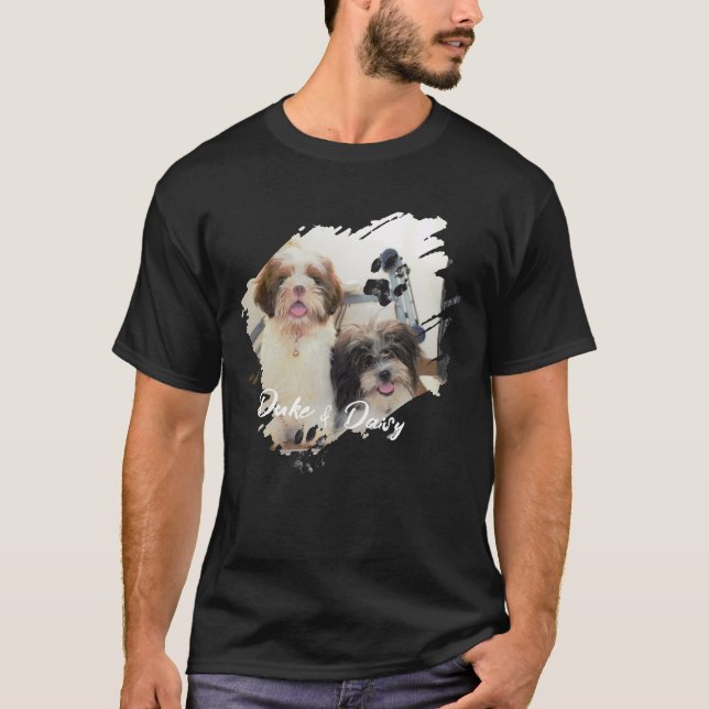 Pet's Simple Modern Cool Typography Name and Photo T Shirt (Framsida)