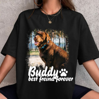 Pet's Simple Modern custom Name and Photo T Shirt