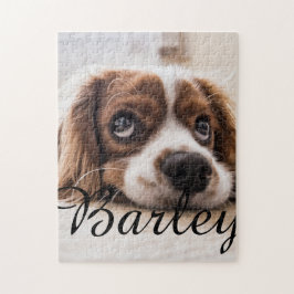 Pet's Simple Modern Elegant Chic Name and Photo  Pussel