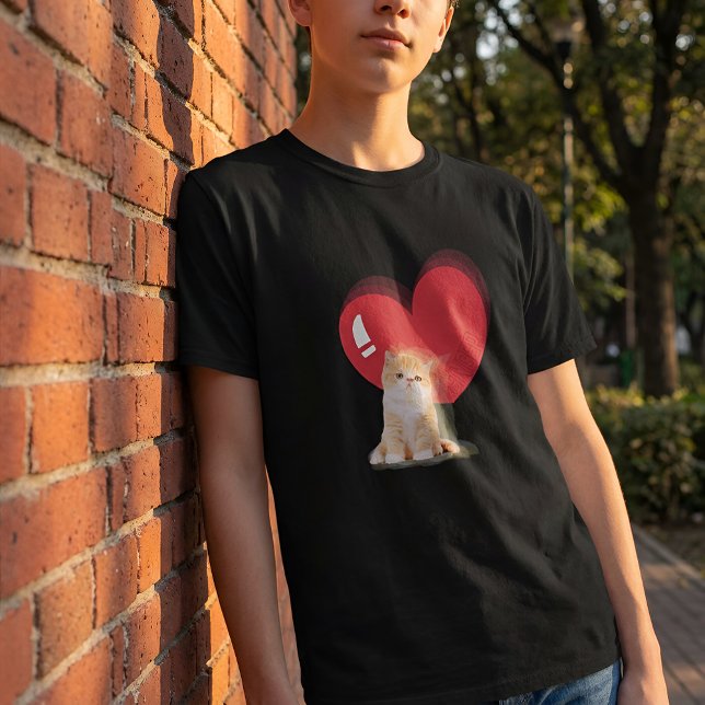 Pet's Simple Modern Heart Cool Name and Photo T Shirt (Skapare uppladdad)