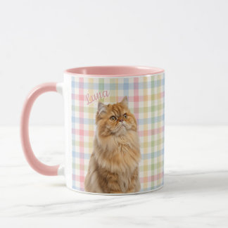Pet's Simple Modern Name and Photo Mug Mugg