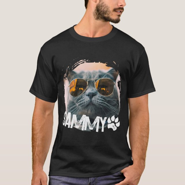 Pets Simple Modern Nge Cool Name And Photo  T Shirt (Framsida)