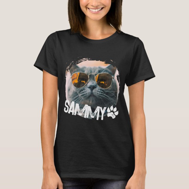 Pets Simple Modern Nge Cool Name And Photo  T Shirt (Framsida)