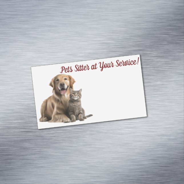 Pets-vakten på dina tjänster! Affärskort Magnet (In Situ)