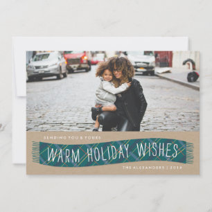 Pets Winter Scarf-Helgdag Card - Teal Julkort