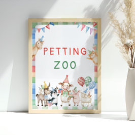 Petting Zoo Boskap Barnyard Birthday Poster