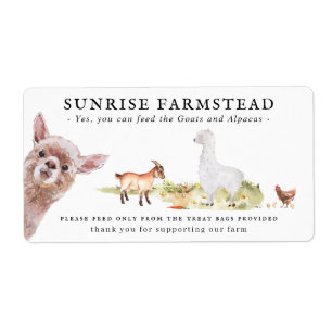 Petting Zoo Boskap Treat Bag-etiketter Fraktsedel