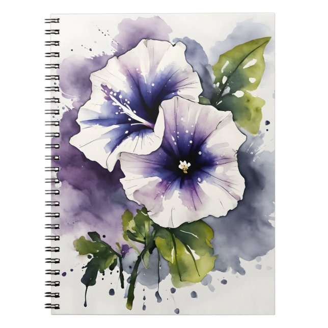 Petunia - Akvarellblommor Anteckningsbok (Framsidan)