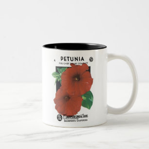 Petunia Fire Chief Dwarf Seed Packet, F. Lagomarsi Två-Tonad Mugg