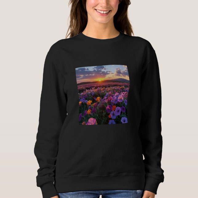 Petunia Flower Fält BeSnyc Sunset Graphic T Shirt (Framsida)