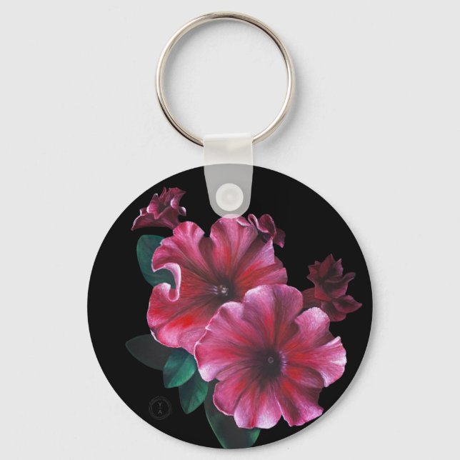 Petunia flower Key Chain Nyckelring (Framsida)