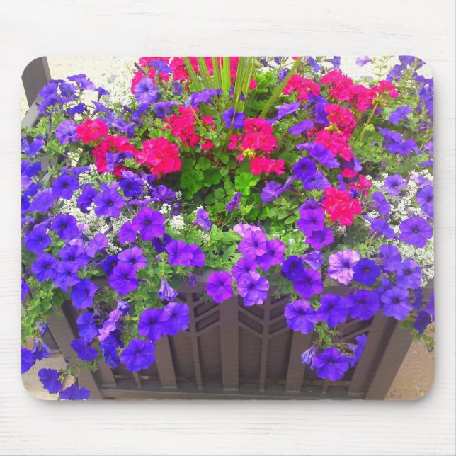 Petunia Flower Patch Mousepad Musmatta (Framsidan)