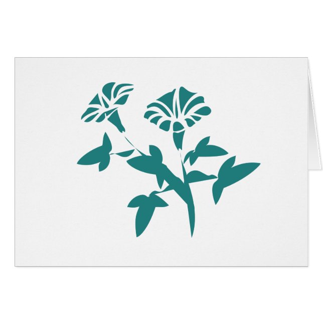 Petunia Flower Stylized Hälsningskort (Framsidan Horizontal)