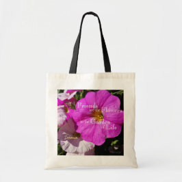 Petunia Flowers/Bright Rosa and Blek Rosa / Tygkasse