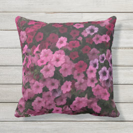 Petunia Flowers Utomhusets Rosa Lila Garden Bench Kudde