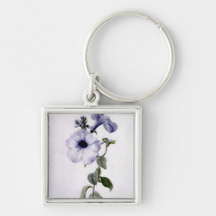 Petunia Fyrkantig Silverfärgad Nyckelring