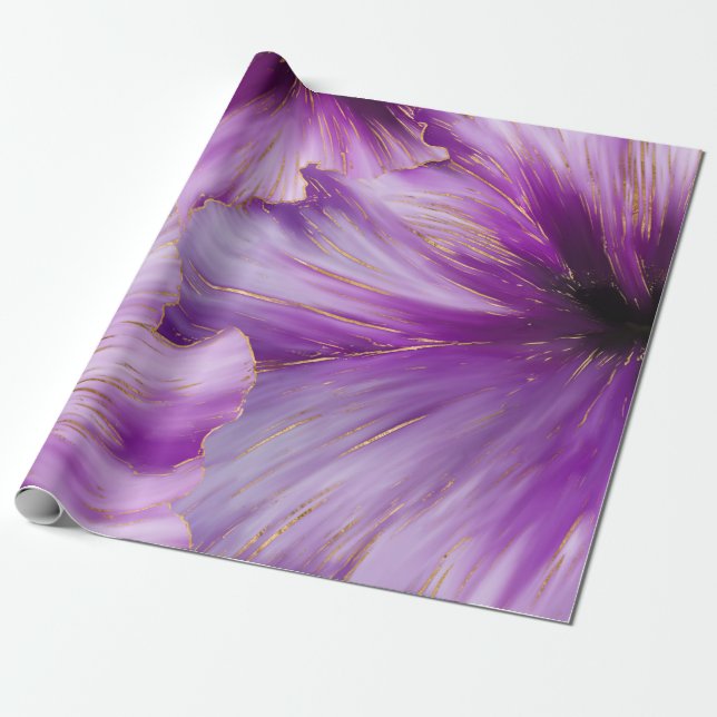 Petunia Golden flow abstrakt Presentpapper (Utrullad)