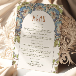 Petunia Menu Bröllop Vintage Art nouveau av Mucha Inbjudningar