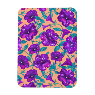 Petunia Night Himlar på aprikobakgrund Throw Pill Magnet