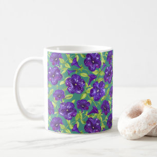 Petunia Night Himlar på tealbakgrunden Dekorativ k Kaffemugg