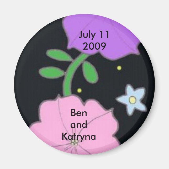 Petunia på Black Save Date Magnet (Framsidan)