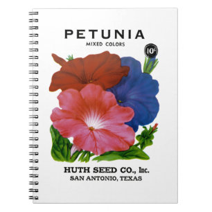 Petunia Vintage Seed Packet Anteckningsbok Med Spiral