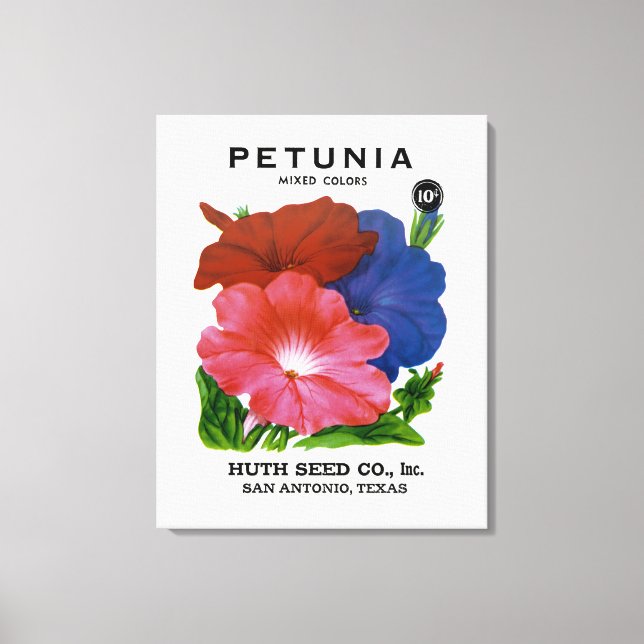 Petunia Vintage Seed Packet Canvastryck (Framsida)