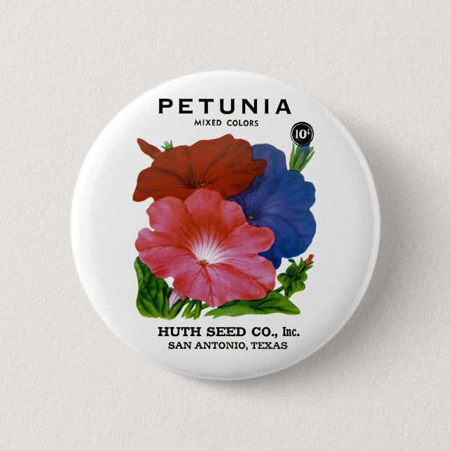Petunia Vintage Seed Packet Knapp (Framsida)
