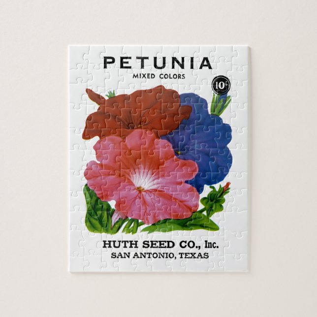 Petunia Vintage Seed Packet Pussel (Vertikal)