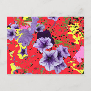 Petunias Bright Background Vykort