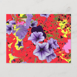 Petunias Bright Background Vykort
