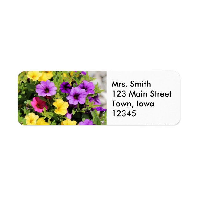 Petunias Returadress Etikett (Framsidan)