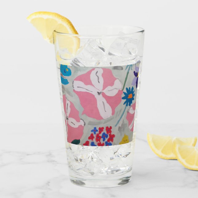 Petunias & Summer Flowers Glaskopp (Framsida Ice)