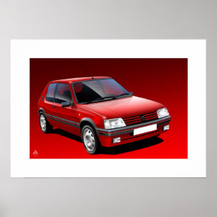 Peugeot 205 GTI affischillustration Poster