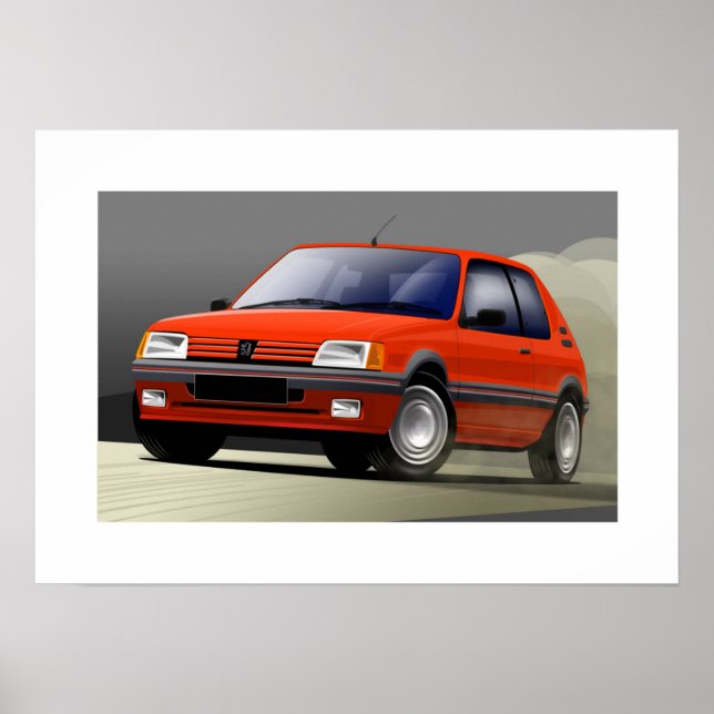 Peugeot 205 GTI Poster (Framsidan)