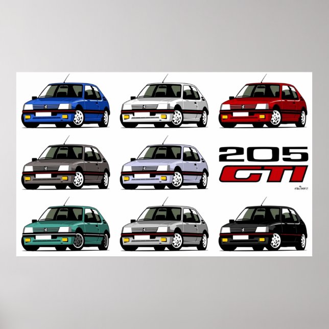 Peugeot 205 GTI Poster (Framsidan)