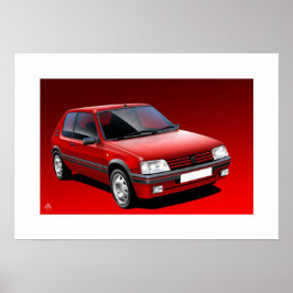 Peugeot 205 GTI Poster illustration