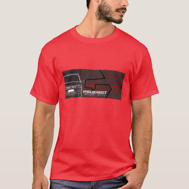 Peugeot 205 GTI T-tröja Tee Shirt (Framsida)