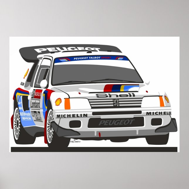 Peugeot 205 T16 Group B rally car Poster (Framsidan)