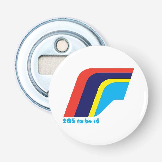 Peugeot 205 Turbo Rally Car Symbol Flasköppnare (Framsidan)
