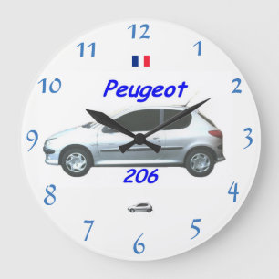 Peugeot 206 Wall Clock Stor Klocka