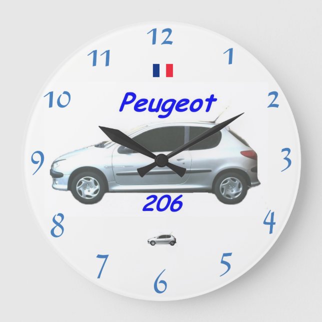 Peugeot 206 Wall Clock Stor Klocka (Framsida)