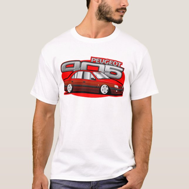 Peugeot 405 t-shirt (Framsida)