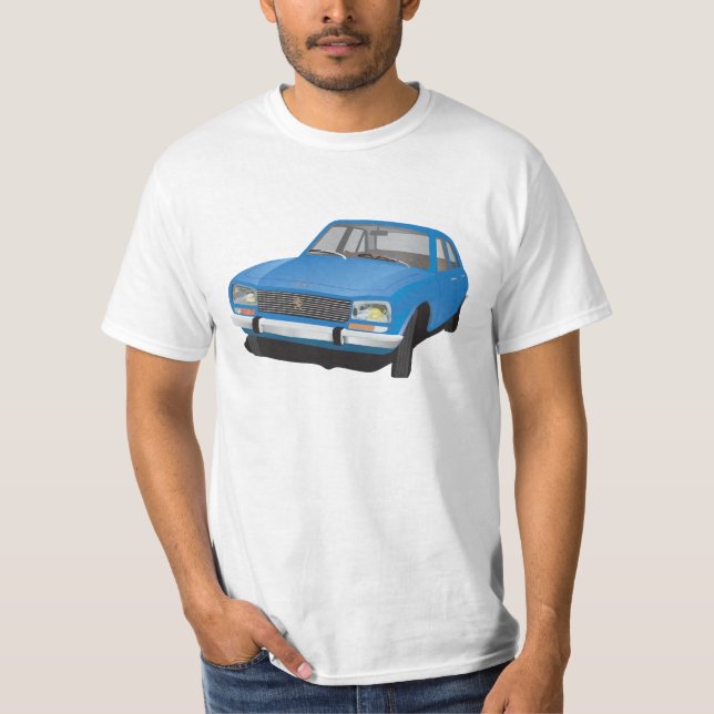 Peugeot 504 t-shirt (blå) (Framsida)