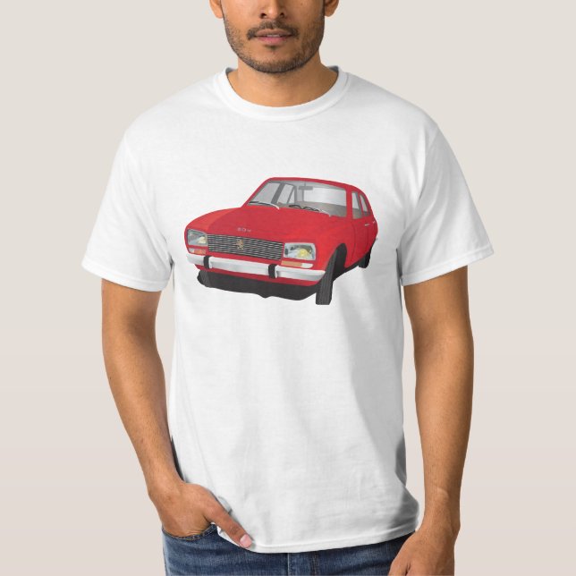 Peugeot 504 t-shirt (röd) (Framsida)