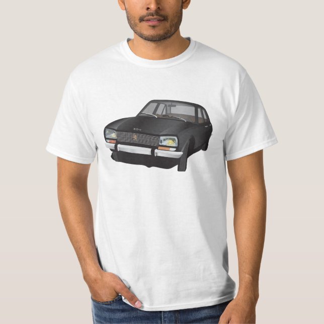 Peugeot 504 t-shirt (svart) (Framsida)