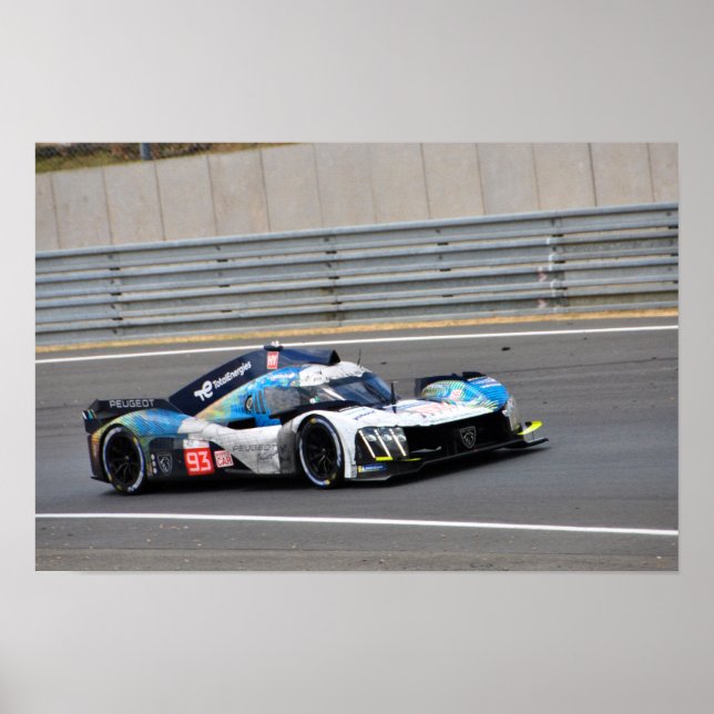 Peugeot 9X8 no93 24 timmar Le Mans 2023 Poster (Framsidan)