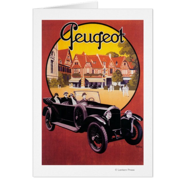 Peugeot Automobile Promotional Poster Hälsningskort (Framsidan)