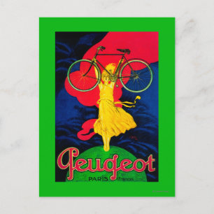Peugeot Bicycle Vintage Poster Europe Vykort